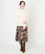 PYHAW45450 CHRISTIAN AUJARD(小さいサイズ)(メゾン ドゥ サンク) オリジナルチェックスカート ブラウン系