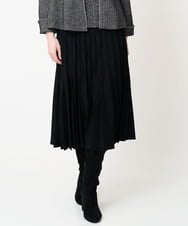 PYHCD02490 CHRISTIAN AUJARD(小さいサイズ)(メゾン ドゥ サンク) ウエーブニットプリーツスカート ブラック