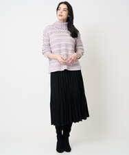 PYHCD02490 CHRISTIAN AUJARD(小さいサイズ)(メゾン ドゥ サンク) ウエーブニットプリーツスカート ブラック