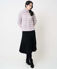 PYHCD02490 CHRISTIAN AUJARD(小さいサイズ)(メゾン ドゥ サンク) ウエーブニットプリーツスカート ブラック