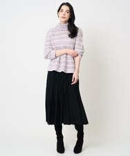 PYHCD02490 CHRISTIAN AUJARD(小さいサイズ)(メゾン ドゥ サンク) ウエーブニットプリーツスカート ブラック