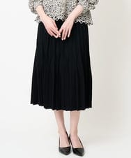 PYHCD02490 CHRISTIAN AUJARD(小さいサイズ)(メゾン ドゥ サンク) ウエーブニットプリーツスカート ブラック
