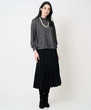 PYHCD02490 CHRISTIAN AUJARD(小さいサイズ)(メゾン ドゥ サンク) ウエーブニットプリーツスカート ブラック