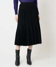 PYHCD02490 CHRISTIAN AUJARD(小さいサイズ)(メゾン ドゥ サンク) ウエーブニットプリーツスカート ブラック