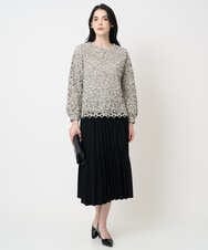 PYHCD02490 CHRISTIAN AUJARD(小さいサイズ)(メゾン ドゥ サンク) ウエーブニットプリーツスカート ブラック