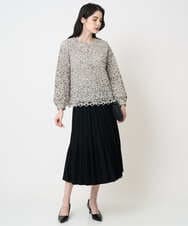 PYHCD02490 CHRISTIAN AUJARD(小さいサイズ)(メゾン ドゥ サンク) ウエーブニットプリーツスカート ブラック