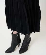 PYHCD02490 CHRISTIAN AUJARD(小さいサイズ)(メゾン ドゥ サンク) ウエーブニットプリーツスカート ブラック