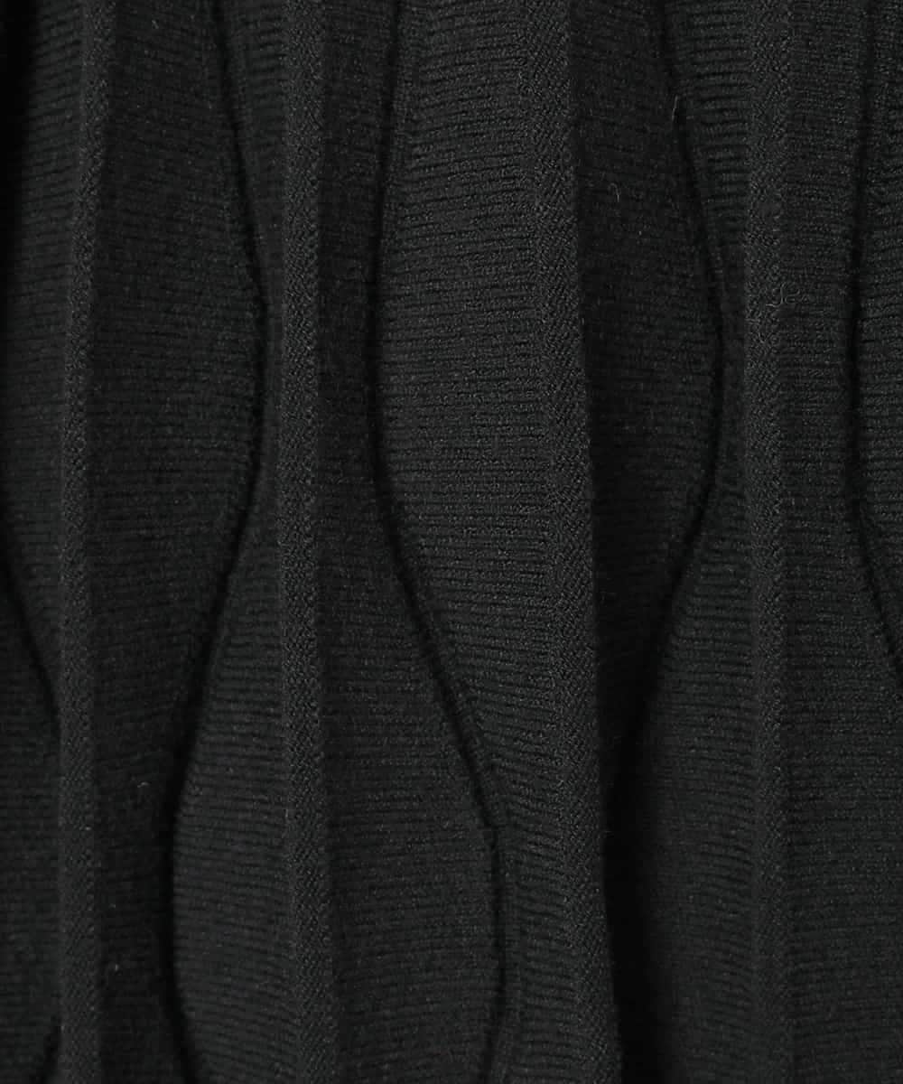 PYHCD02490 CHRISTIAN AUJARD(小さいサイズ)(メゾン ドゥ サンク) ウエーブニットプリーツスカート ブラック