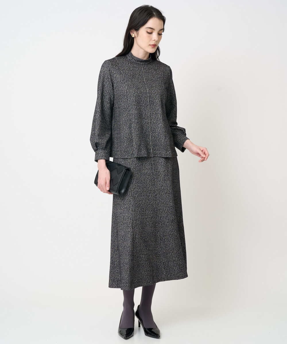 PYHCD09390 CHRISTIAN AUJARD(小さいサイズ)(メゾン ドゥ サンク) [セットアップ対応]ラメジャージースカート ブラック