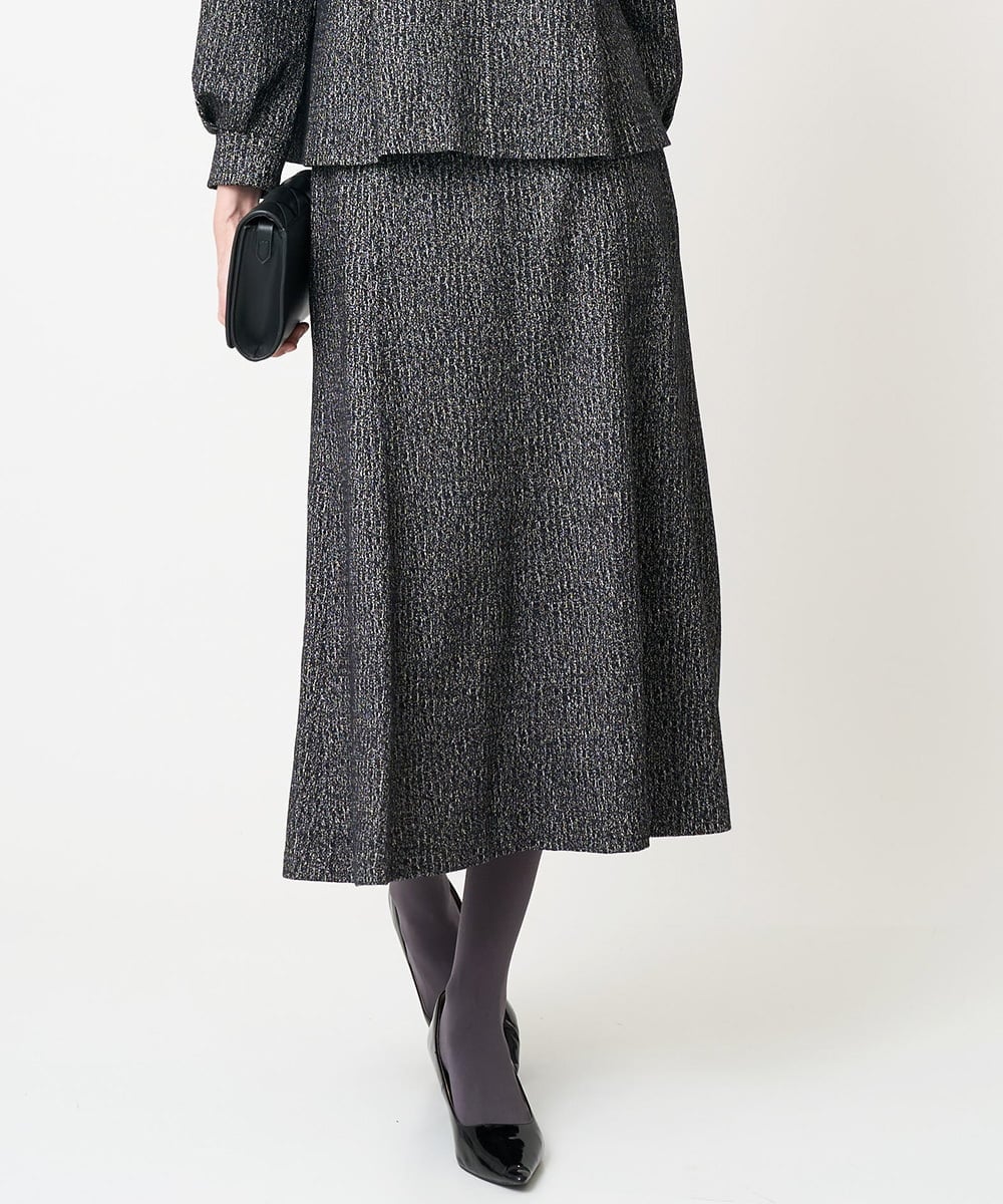 PYHCD09390 CHRISTIAN AUJARD(小さいサイズ)(メゾン ドゥ サンク) [セットアップ対応]ラメジャージースカート ブラック