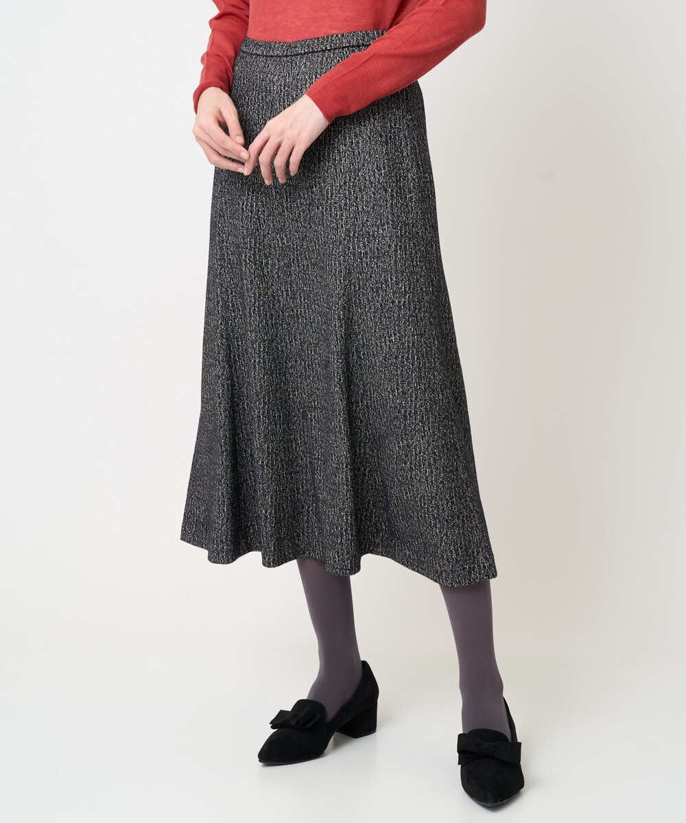 PYHCD09390 CHRISTIAN AUJARD(小さいサイズ)(メゾン ドゥ サンク) [セットアップ対応]ラメジャージースカート ブラック