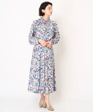 PYHEA22440 CHRISTIAN AUJARD(小さいサイズ)(メゾン ドゥ サンク) [セットアップ対応]フラワープリントスカート ピンク×ブルー