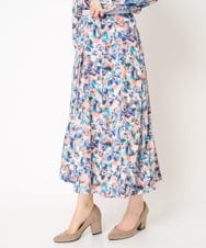 PYHEA22440 CHRISTIAN AUJARD(小さいサイズ)(メゾン ドゥ サンク) [セットアップ対応]フラワープリントスカート ピンク×ブルー