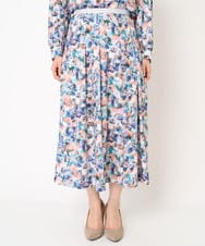 PYHEA22440 CHRISTIAN AUJARD(小さいサイズ)(メゾン ドゥ サンク) [セットアップ対応]フラワープリントスカート ピンク×ブルー