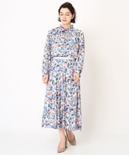 PYHEA22440 CHRISTIAN AUJARD(小さいサイズ)(メゾン ドゥ サンク) [セットアップ対応]フラワープリントスカート ピンク×ブルー