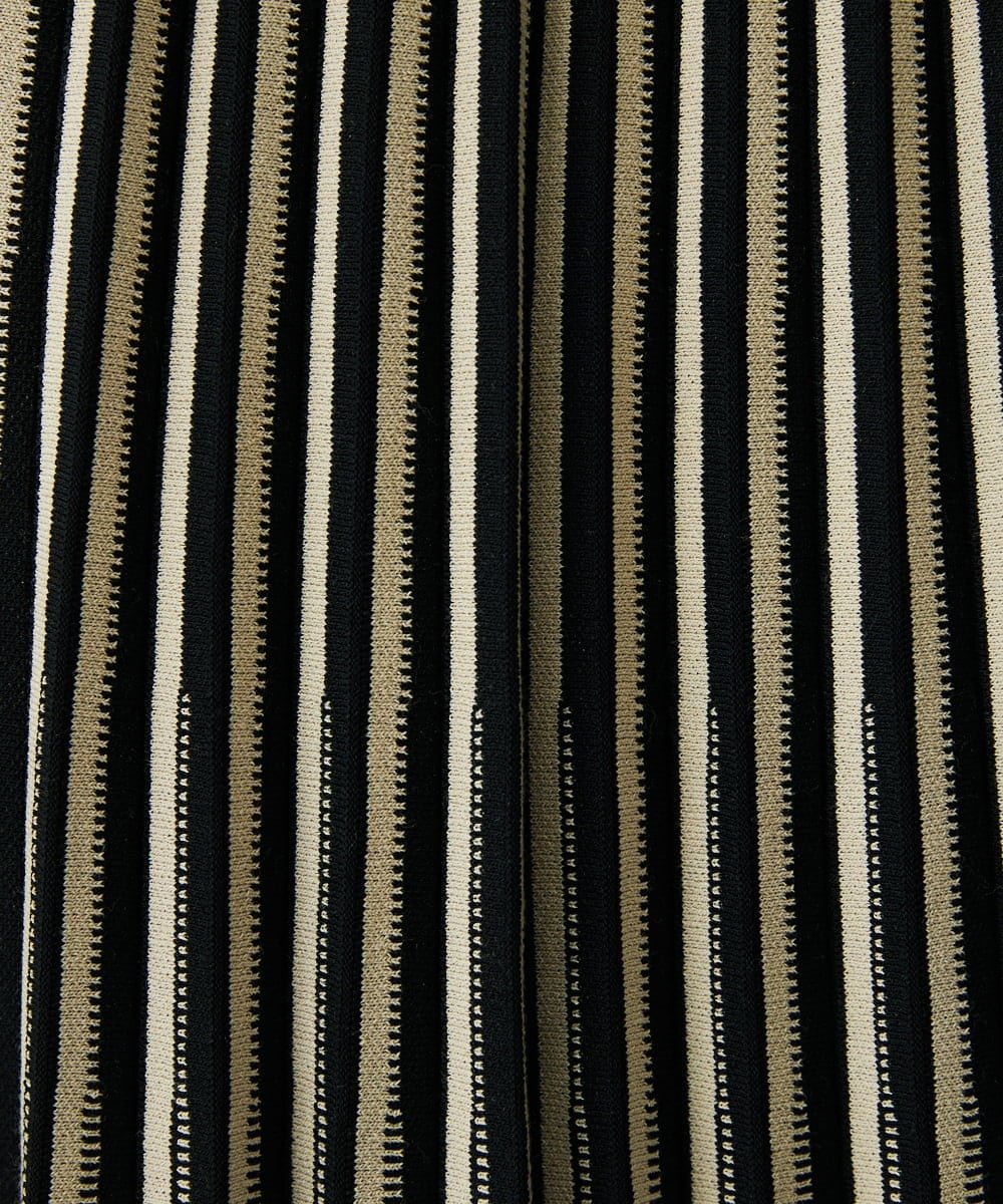 PYHES37440 CHRISTIAN AUJARD(小さいサイズ)(メゾン ドゥ サンク) 【セットアップ対応】デザインプリーツニットスカート ブラック×ベージュ