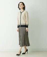PYHES37440 CHRISTIAN AUJARD(小さいサイズ)(メゾン ドゥ サンク) 【セットアップ対応】デザインプリーツニットスカート ブラック×ベージュ