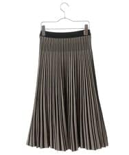 PYHES37440 CHRISTIAN AUJARD(小さいサイズ)(メゾン ドゥ サンク) 【セットアップ対応】デザインプリーツニットスカート ブラック×ベージュ