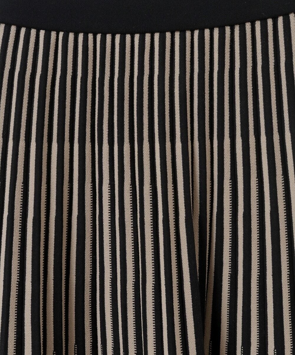 PYHES37440 CHRISTIAN AUJARD(小さいサイズ)(メゾン ドゥ サンク) 【セットアップ対応】デザインプリーツニットスカート ブラック×ベージュ