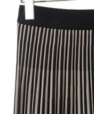 PYHES37440 CHRISTIAN AUJARD(小さいサイズ)(メゾン ドゥ サンク) 【セットアップ対応】デザインプリーツニットスカート ブラック×ベージュ