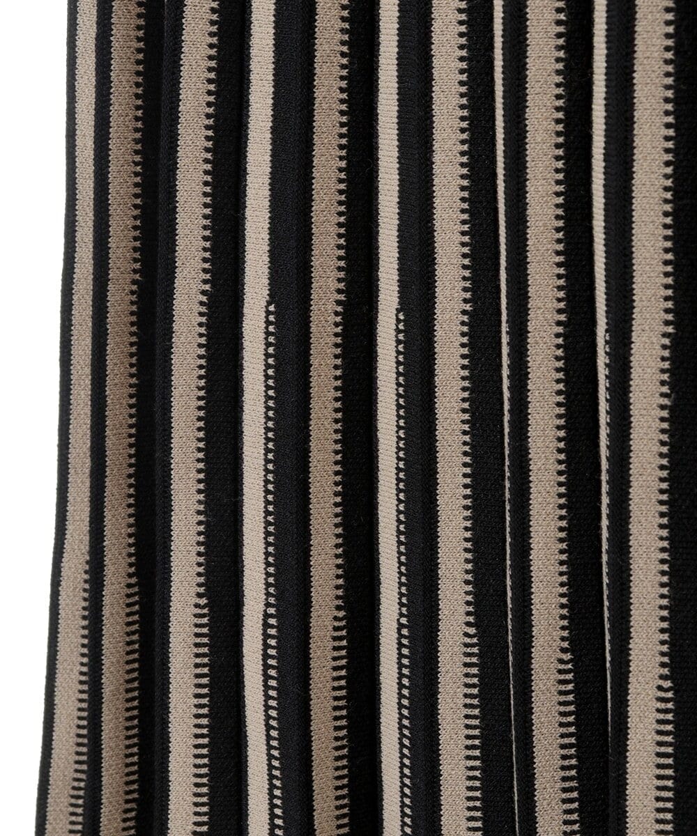 PYHES37440 CHRISTIAN AUJARD(小さいサイズ)(メゾン ドゥ サンク) 【セットアップ対応】デザインプリーツニットスカート ブラック×ベージュ