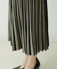 PYHES37440 CHRISTIAN AUJARD(小さいサイズ)(メゾン ドゥ サンク) 【セットアップ対応】デザインプリーツニットスカート ブラック×ベージュ