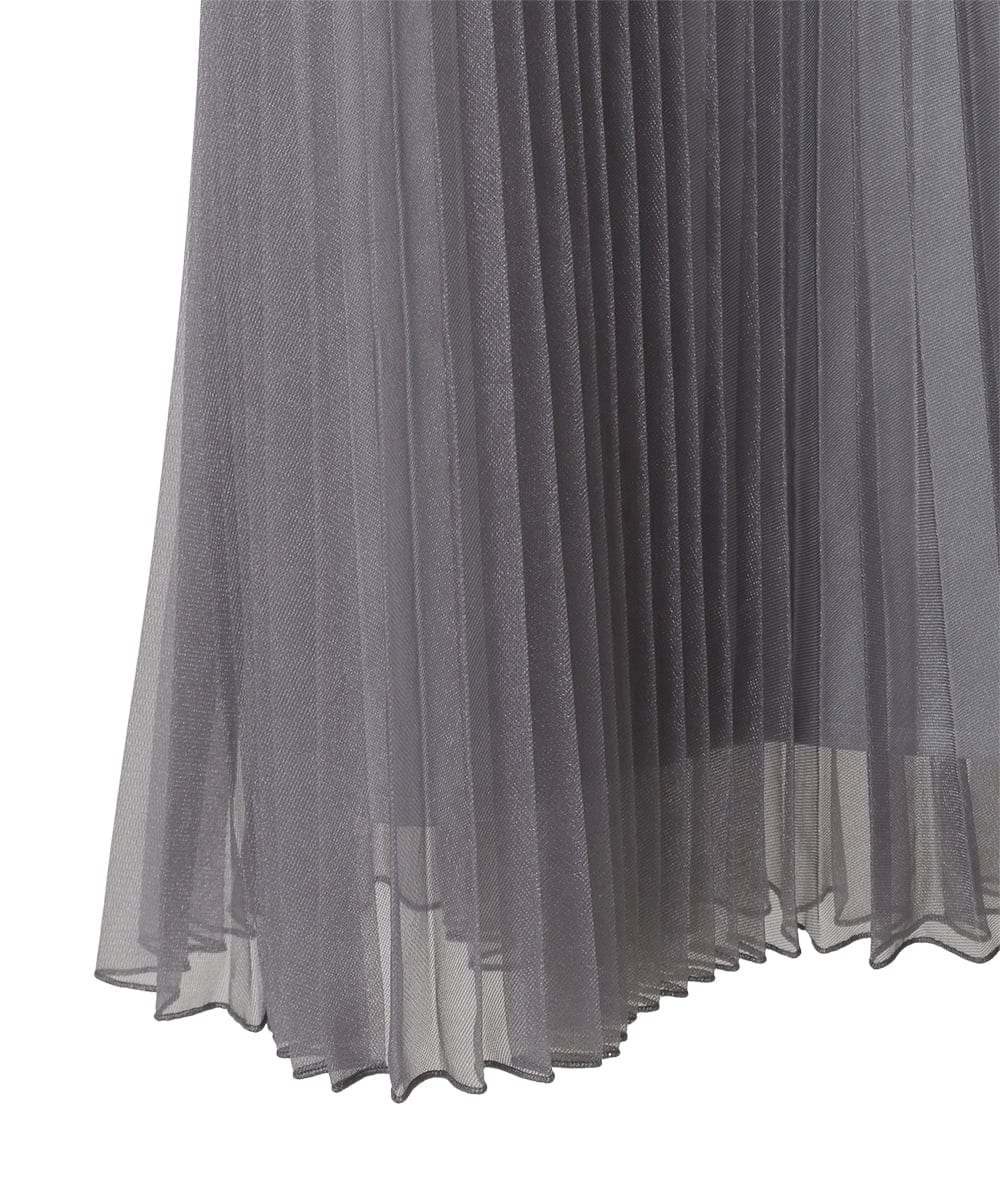 PYHGD30390 CHRISTIAN AUJARD(小さいサイズ)(メゾン ドゥ サンク) ブライトオーガンジープリーツスカート グレー