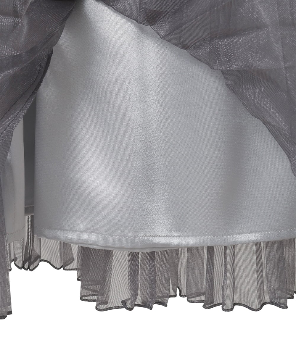 PYHGD30390 CHRISTIAN AUJARD(小さいサイズ)(メゾン ドゥ サンク) ブライトオーガンジープリーツスカート グレー