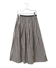 PYHGE09430 CHRISTIAN AUJARD(小さいサイズ)(メゾン ドゥ サンク) [セットアップ対応]シャンブレーチェックスカート オレンジ×ネイビー系