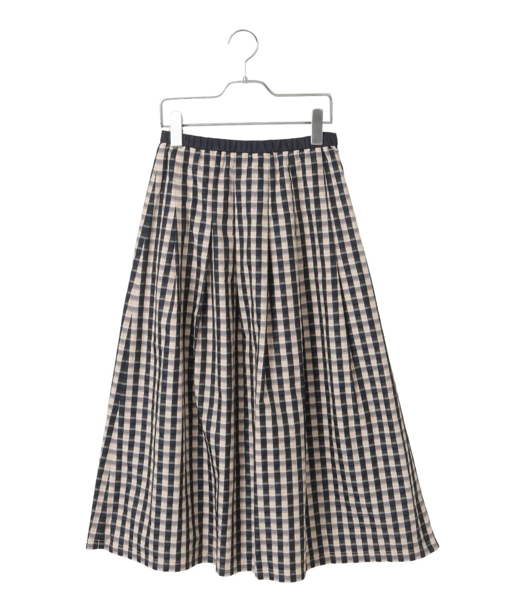 PYHGE09430 CHRISTIAN AUJARD(小さいサイズ)(メゾン ドゥ サンク) [セットアップ対応]シャンブレーチェックスカート オレンジ×ネイビー系