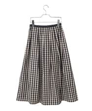 PYHGE09430 CHRISTIAN AUJARD(小さいサイズ)(メゾン ドゥ サンク) [セットアップ対応]シャンブレーチェックスカート オレンジ×ネイビー系