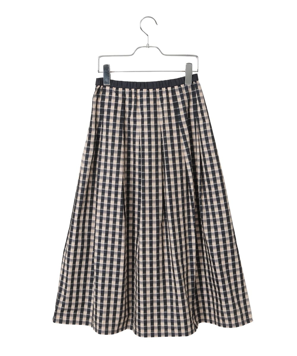 PYHGE09430 CHRISTIAN AUJARD(小さいサイズ)(メゾン ドゥ サンク) [セットアップ対応]シャンブレーチェックスカート オレンジ×ネイビー系