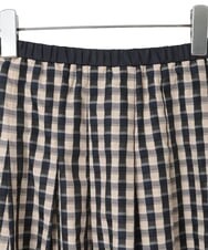 PYHGE09430 CHRISTIAN AUJARD(小さいサイズ)(メゾン ドゥ サンク) [セットアップ対応]シャンブレーチェックスカート オレンジ×ネイビー系