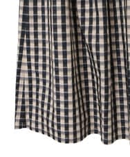 PYHGE09430 CHRISTIAN AUJARD(小さいサイズ)(メゾン ドゥ サンク) [セットアップ対応]シャンブレーチェックスカート オレンジ×ネイビー系