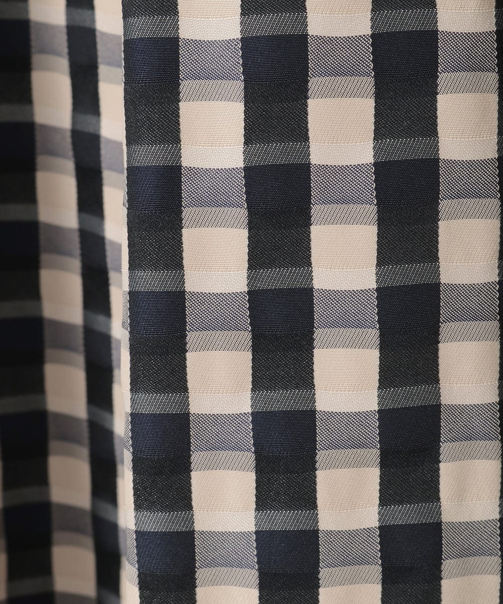 PYHGE09430 CHRISTIAN AUJARD(小さいサイズ)(メゾン ドゥ サンク) [セットアップ対応]シャンブレーチェックスカート オレンジ×ネイビー系