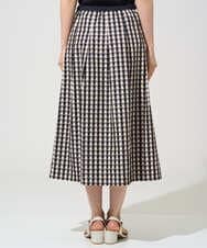 PYHGE09430 CHRISTIAN AUJARD(小さいサイズ)(メゾン ドゥ サンク) [セットアップ対応]シャンブレーチェックスカート オレンジ×ネイビー系