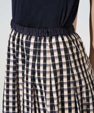 PYHGE09430 CHRISTIAN AUJARD(小さいサイズ)(メゾン ドゥ サンク) [セットアップ対応]シャンブレーチェックスカート オレンジ×ネイビー系