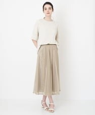 PYHGS45390 CHRISTIAN AUJARD(小さいサイズ)(メゾン ドゥ サンク) シャイニーランダムプリーツスカート ベージュ