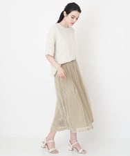 PYHGS45390 CHRISTIAN AUJARD(小さいサイズ)(メゾン ドゥ サンク) シャイニーランダムプリーツスカート ベージュ