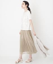 PYHGS45390 CHRISTIAN AUJARD(小さいサイズ)(メゾン ドゥ サンク) シャイニーランダムプリーツスカート ベージュ