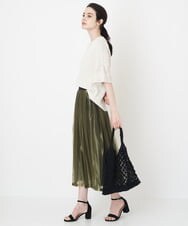 PYHGS45390 CHRISTIAN AUJARD(小さいサイズ)(メゾン ドゥ サンク) シャイニーランダムプリーツスカート ベージュ