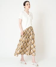 PYHHW15430 CHRISTIAN AUJARD(小さいサイズ)(メゾン ドゥ サンク) オリジナルチェックスカート マスタード系