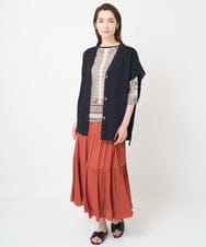 PYHHW35330 CHRISTIAN AUJARD(小さいサイズ)(メゾン ドゥ サンク) 【接触冷感･ドライタッチ】ウエストゴムティアードスカート カーキ