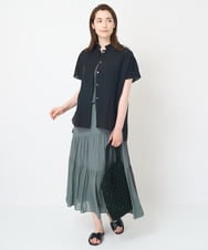 PYHHW35330 CHRISTIAN AUJARD(小さいサイズ)(メゾン ドゥ サンク) 【接触冷感･ドライタッチ】ウエストゴムティアードスカート カーキ