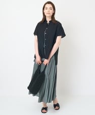 PYHHW35330 CHRISTIAN AUJARD(小さいサイズ)(メゾン ドゥ サンク) 【接触冷感･ドライタッチ】ウエストゴムティアードスカート カーキ