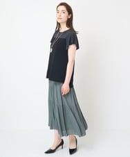 PYHHW35330 CHRISTIAN AUJARD(小さいサイズ)(メゾン ドゥ サンク) 【接触冷感･ドライタッチ】ウエストゴムティアードスカート カーキ