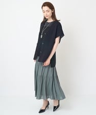 PYHHW35330 CHRISTIAN AUJARD(小さいサイズ)(メゾン ドゥ サンク) 【接触冷感･ドライタッチ】ウエストゴムティアードスカート カーキ