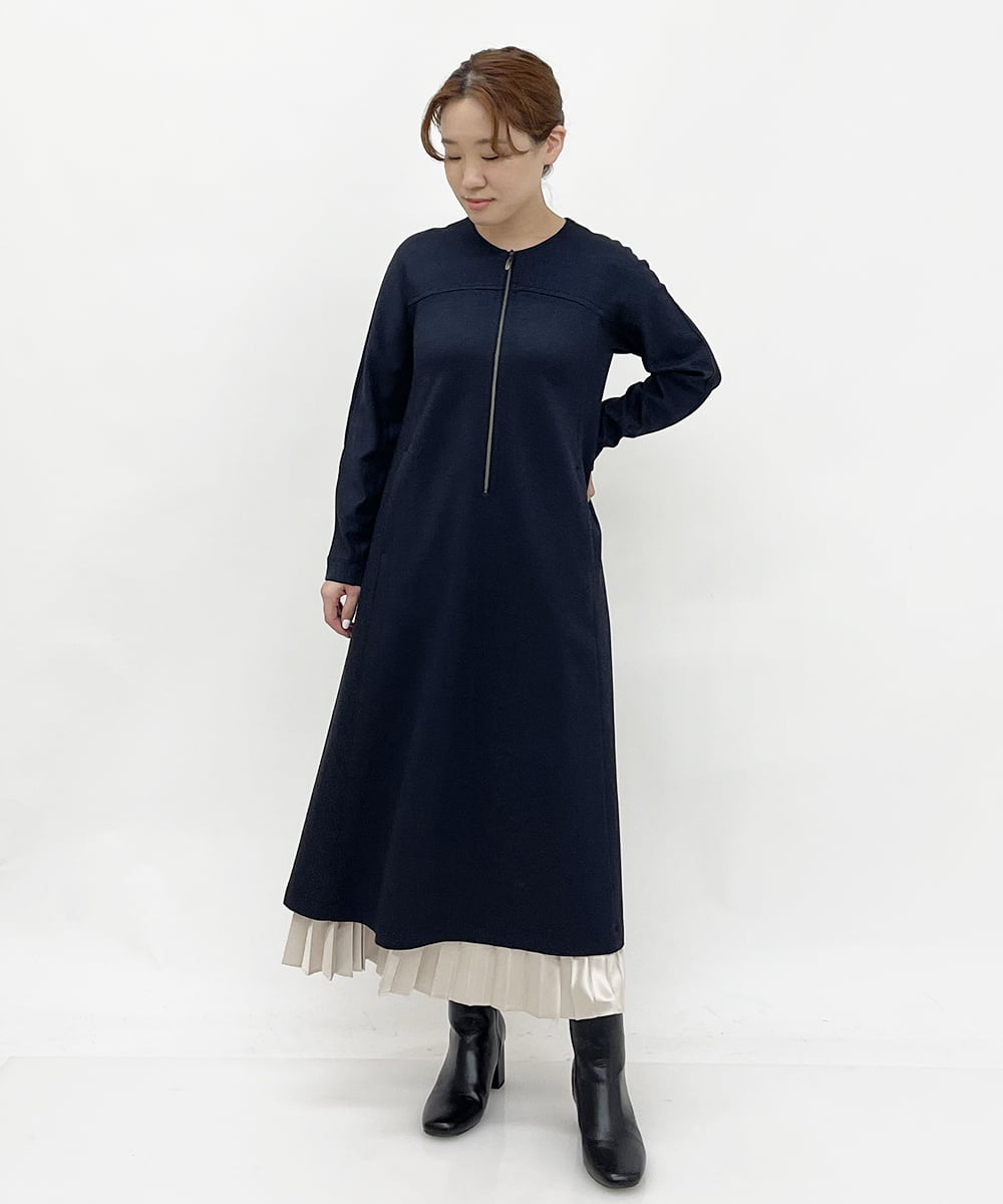 PYHJP74380 CHRISTIAN AUJARD(小さいサイズ)(メゾン ドゥ サンク) サテンプリーツロングスカート ブラウン