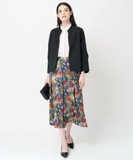 PYHJV34430 CHRISTIAN AUJARD(小さいサイズ)(メゾン ドゥ サンク) ぼかしフラワープリントスカート レッド系