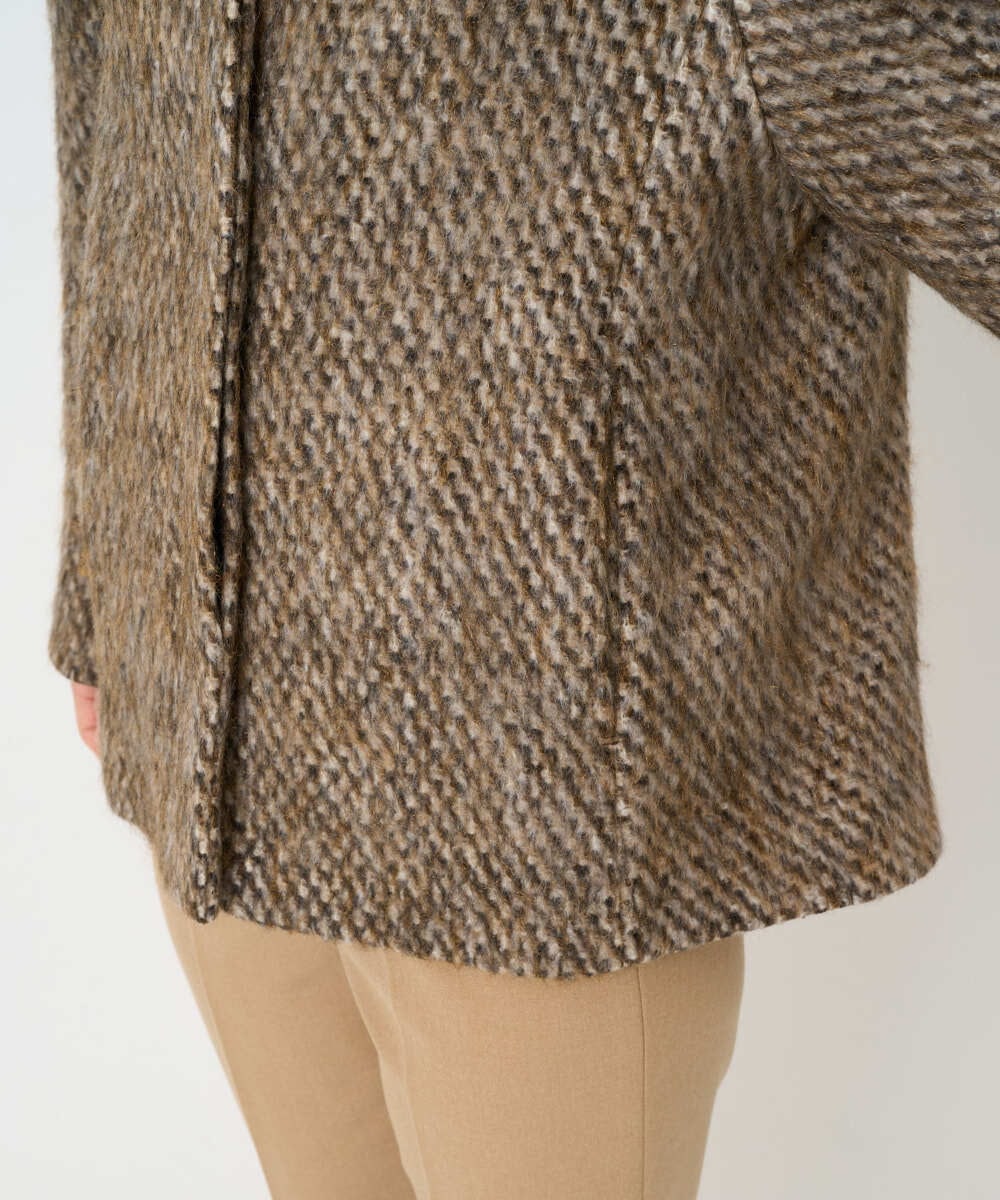 PYJAD30690 CHRISTIAN AUJARD(小さいサイズ)(メゾン ドゥ サンク) シャギーオーバージャケットコート ブラウン